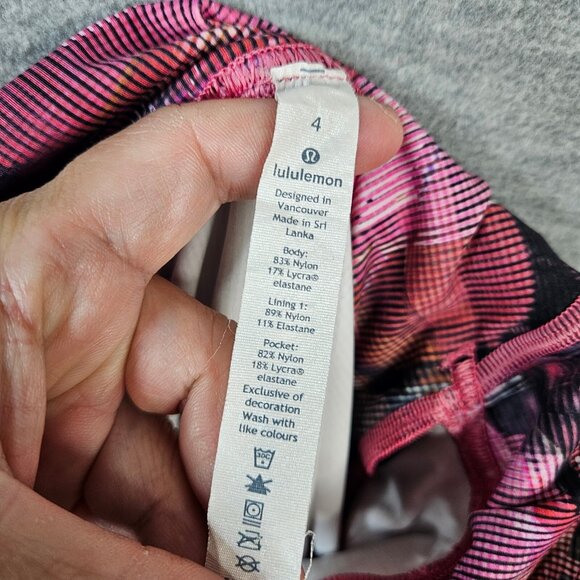 Lululemon On Pace Short Sun Dazed Multi Pink Women's workout Size 4 - Picture 6 of 12
